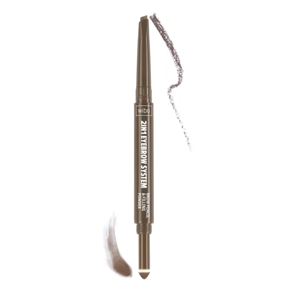 Wibo 2 in 1 Eyebrow System 2, kredka do brwi, 0,2 g