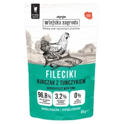 Wiejska Zagroda Fileciki Kurczaka z tuńczykiem, morka karma dla kota, 85 g