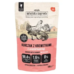 Wiejska Zagroda Kurczak z krewetkami i walerianą, mokra karma dla kota, 100 g