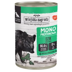 Wiejska Zagroda Monoproteinowa Dzik, mokra karma dla psów, 400 g