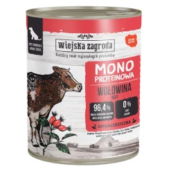 Wiejska Zagroda Monoproteinowa Wołowina, mokra karma dla psa, 800 g