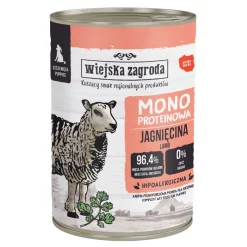 Wiejska Zagroda Monoproteinowa Jagnięcina, mokra karma dla szczeniąt, 400 g