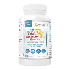 Wish B12+ B6(P-5-P) + Biotyna + Kwas foliowy Modulator Forte, 120szt.