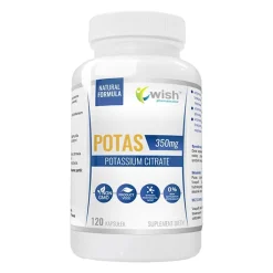 Wish, Potas 350 mg, cytrynian potasu, kapsułki, 120 szt.