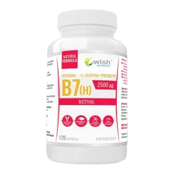 Wish Witamina B7 (H) Biotyna 2500mg + L-leucyna +Prebiotyk, kapsułki, 120szt.