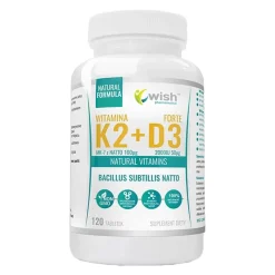 Wish Witamina K2 MK-7 + D3 50 µg, tabletki, 120 szt.