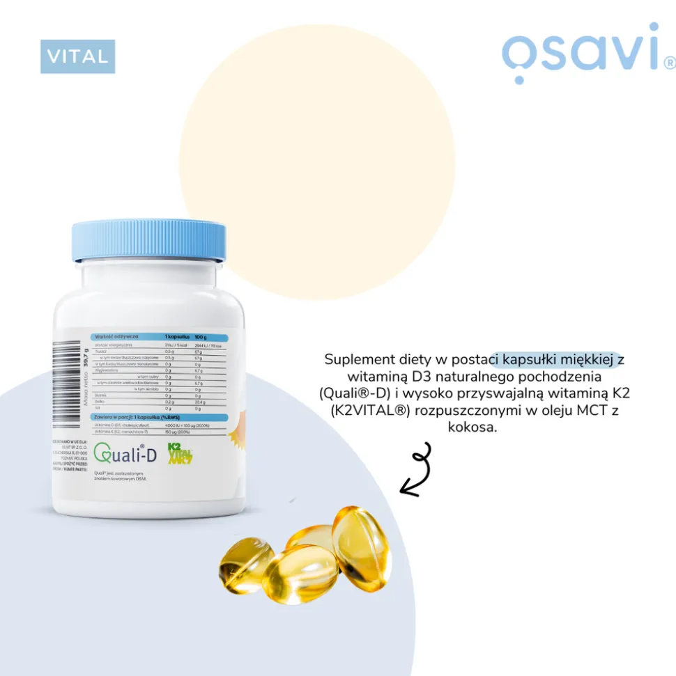Witamina D3 + K2 4000 IU + 150 mcg, kapsułki, 60 szt.