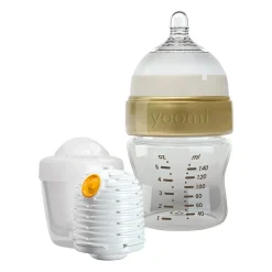 Yoomi, zestaw Gold, butelka 140 ml + podgrzewacz + kapsuła, 1 szt.