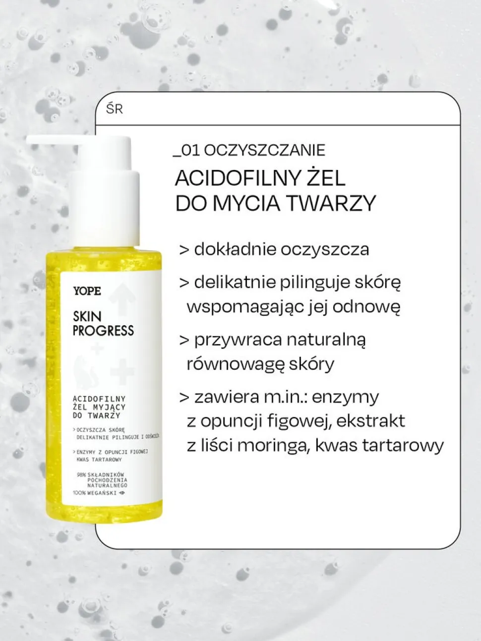 Yope skin progress, żel myjący do twarzy, 150 ml