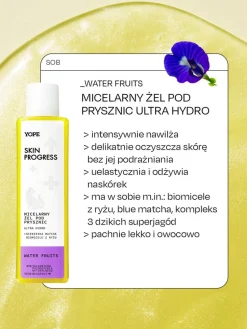 Yope Skin Progress, Water Fruits, micelarny żel pod prysznic, 200 ml