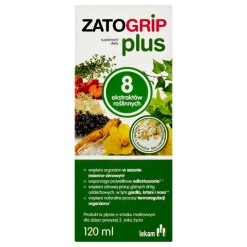 Zatogrip Plus, płyn, smak malinowy, 120 ml