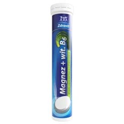 Zdrovit Magnez + Witamina B6, tabletki musujące, smak cytrynowy, 24 szt.