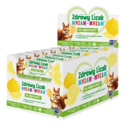 Zdrowy lizak MniamMniam z witaminami C i D, smak cytrynowy, lizaki, 40 szt.