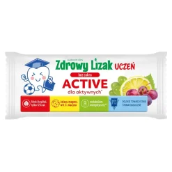 Zdrowy Lizak Uczeń  Active, bez cukru, smak winogrono-cytryna, display, 40 szt.
