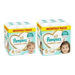 Zestaw Pampers Premium Care 6, (13-18 kg), 116 szt. + 5, (11-16 kg), 132 szt.