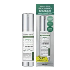 Zestaw Skin627 Boosting Shot 300 + Cica with Green Tea Sheet Mask, serum, 50 ml + maseczka, 22 ml