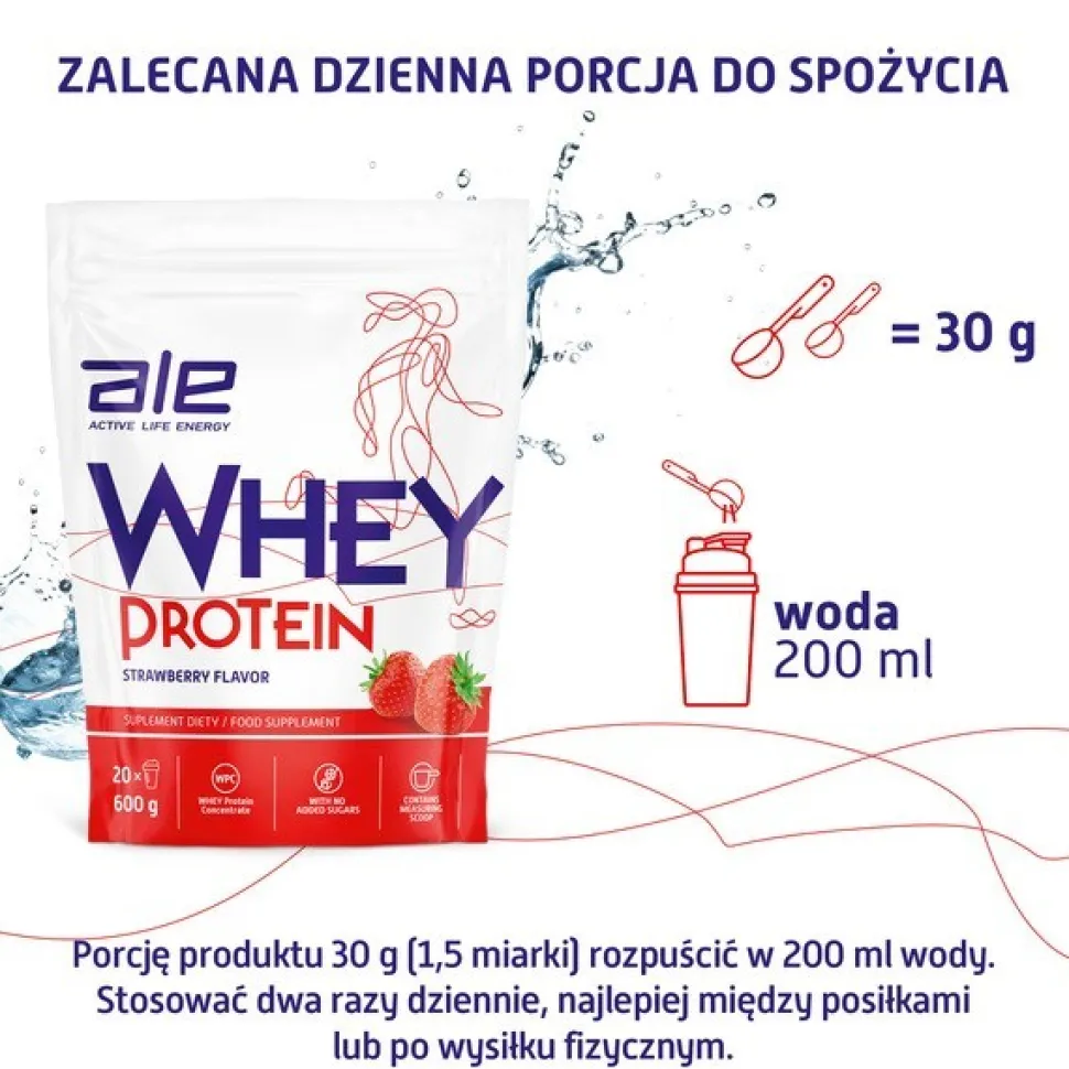 Zestaw 3x ALE Whey Protein Strawberry Flavor