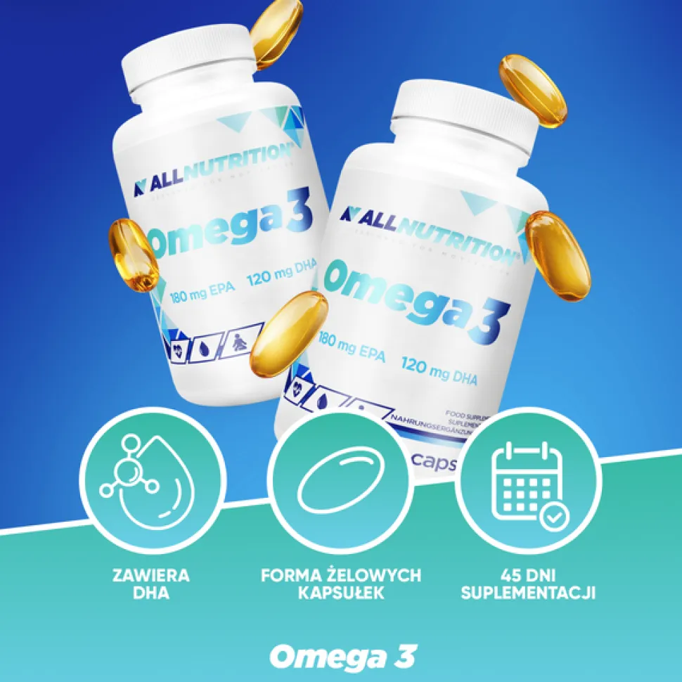 Zestaw 2 x Allnutrition Omega 3, kapsułki, 90 szt.