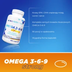 Zestaw 2 x Allnutrition Omega 3-6-9 Strong, kapsułki, 90 szt.