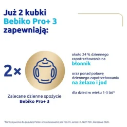 Zestaw 2x Bebiko PRO+ 3, odżywcza formuła na bazie mleka dla dzieci powyżej 1. roku życia, 700 g