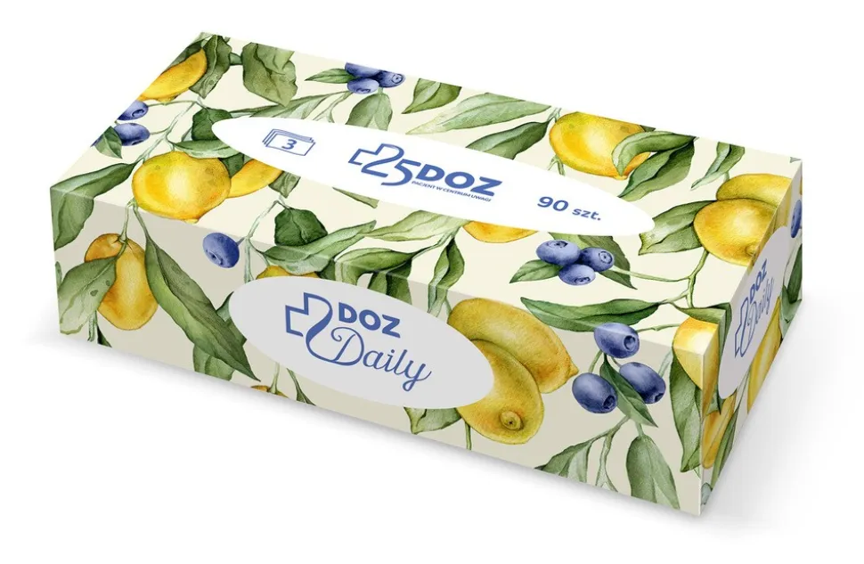 Zestaw 2x DOZ Daily, chusteczki higieniczne, karton, 90 szt.