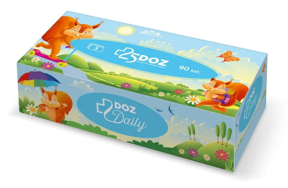 Zestaw 2x DOZ Daily, chusteczki higieniczne, karton, 90 szt.