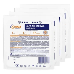 Zestaw 4x DOZ PRODUCT, gaza niejałowa, bawełniana, 17-nitkowa, 1 m2, 1 szt.
