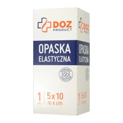 Zestaw 4x DOZ PRODUCT Opaska elastyczna tkana z zapinką, 5 m x 10 cm, 1 szt.