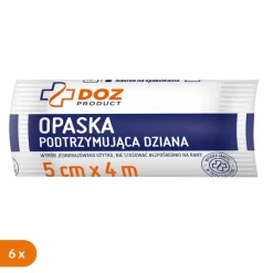Zestaw 6x DOZ PRODUCT Opaska podtrzymująca dziana, 4 m x 5 cm