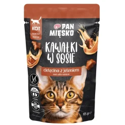 Zestaw 12x Pan Mięsko, karma mokra dla kota, cielęcina z jeleniem, 85 g