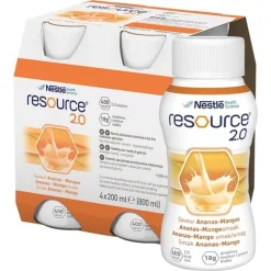 Zestaw 4 x Resource 2.0, płyn o smaku ananas-mango, 4 x 200 ml