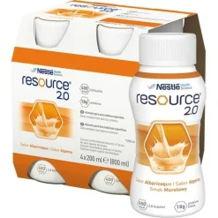 Zestaw 4 x Resource 2.0, płyn o smaku morelowym, 4 x 200 ml