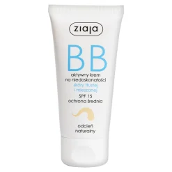 Ziaja BB, aktywny krem na niedoskonałości, skóra tłusta/mieszana, odcień naturalny, 50 ml
