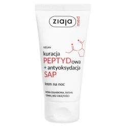 Ziaja Med, kuracja PEPTYDowa + antyoksydacja SAP, krem na noc do twarzy, 50 ml