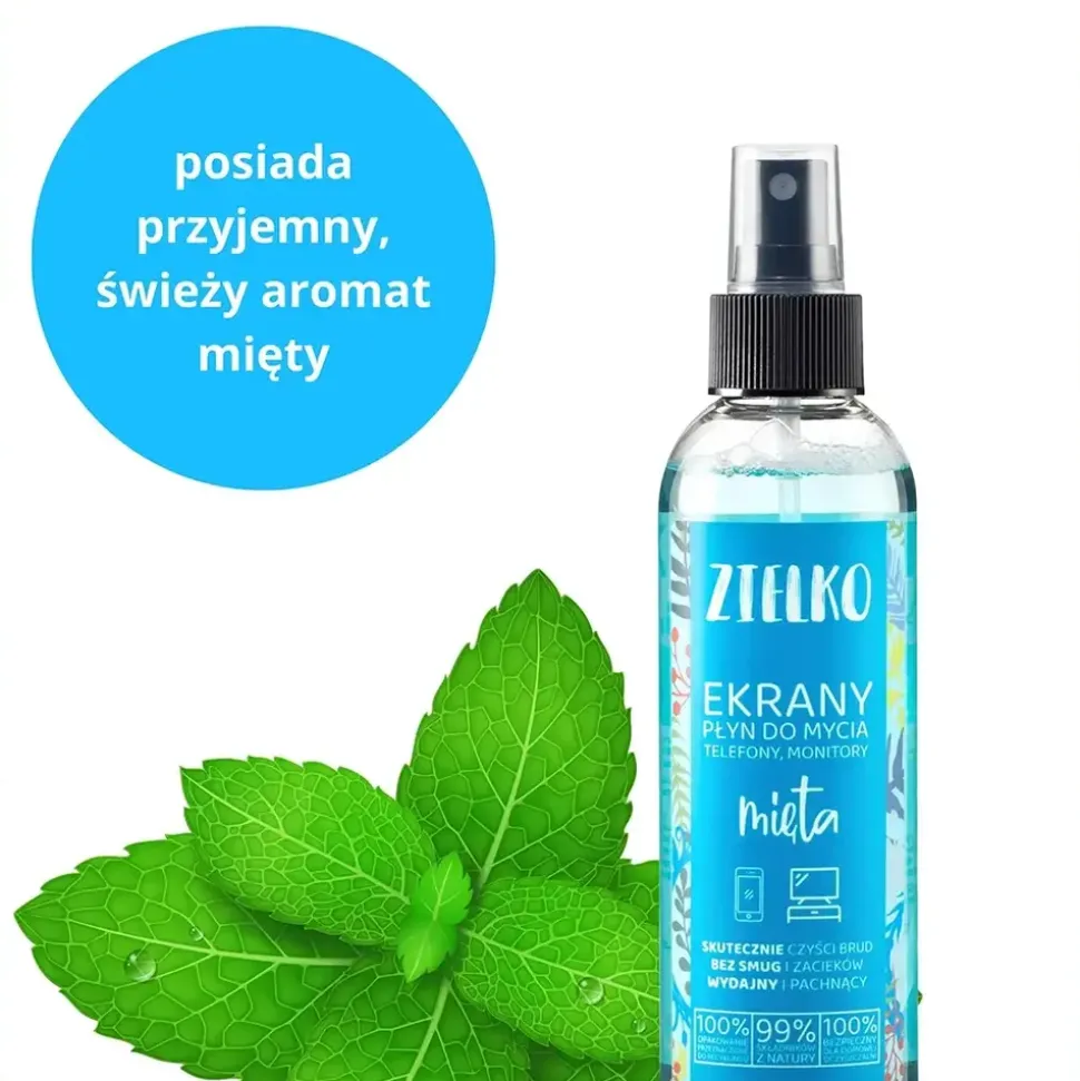 Zielko, Płyn do mycia ekranów, mięta, 200 ml
