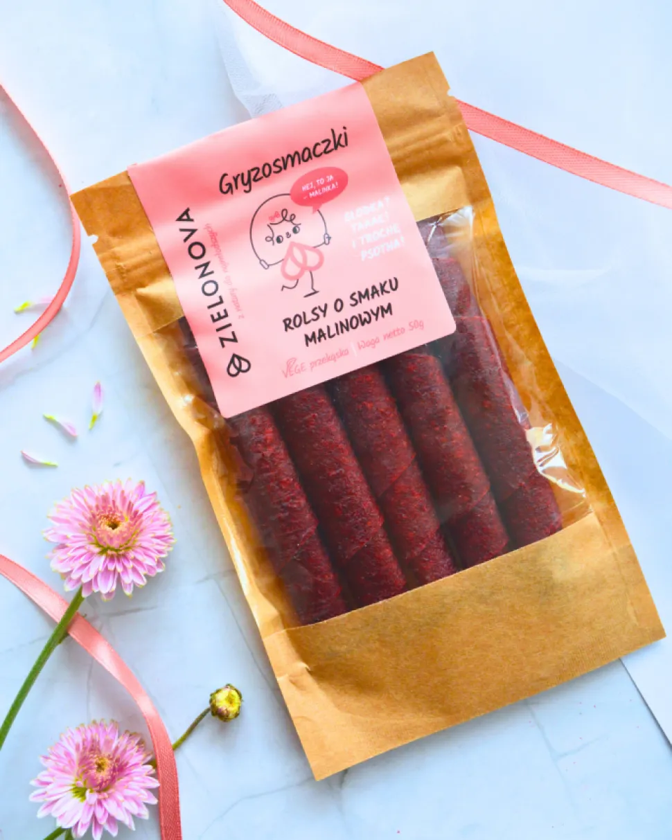 Zielonova Gryzosmaczki, rollsy malinowe, 50 g