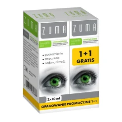 Zuma Świetlik Plus, łagodzące krople do oczu, 2 x 10 ml (1 + 1 GRATIS)
